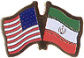 Iran / USA friendship flag lapel pin