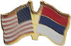 Serbia / USA friendship flag lapel pin
